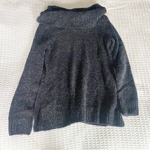 White House Black Market Charcoal lurex Turtleneck Sweater small